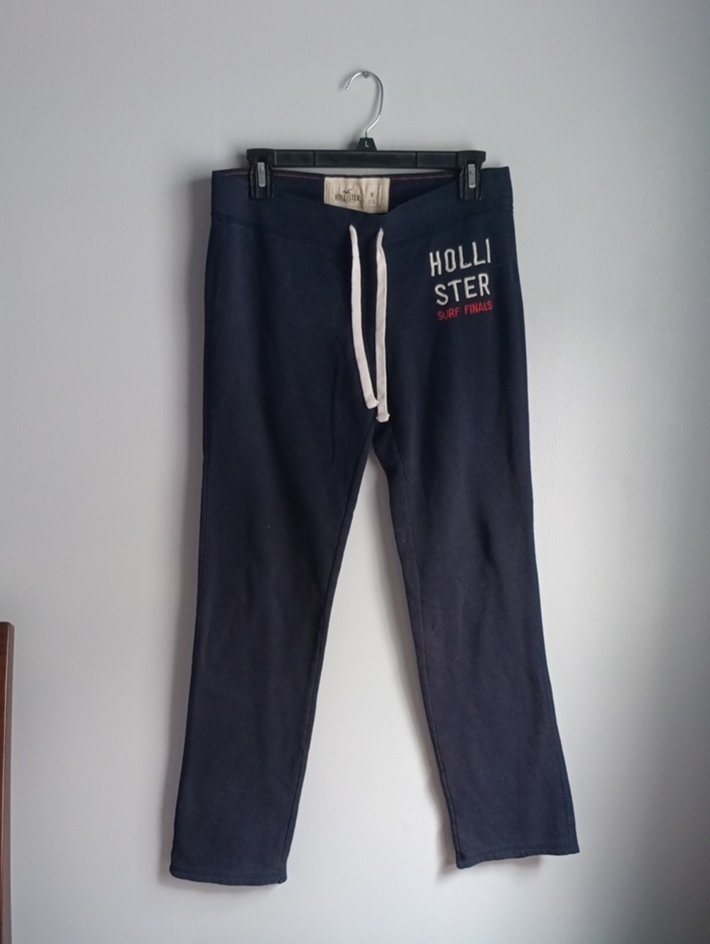 Hollister Navy Joggers with White Drawstring